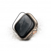 Uniq Optix Vivid Full Cover Screen Protector - калено стъклено защитно покритие на Apple Watch Ultra 49мм (черен-прозрачен) 1