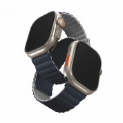 Uniq Revix Silicone Magnetic Strap - двулицевва магнитна силиконова каишка за Apple Watch 42мм, 44мм, 45мм, Ultra 49мм (тъмносин-сив)