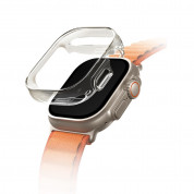 Uniq Garde Hybrid Apple Watch Case - качествен силиконов (TPU) кейс с вграден протектор за дисплея на Apple Watch Ultra 49мм (прозрачен)