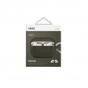Uniq Vencer Silicone Hang Case - силиконов (TPU) калъф с карабинер и силиконово въженце за Apple AirPods Pro 2 (зелен) 6
