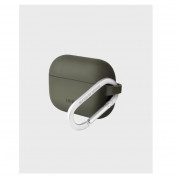 Uniq Vencer Silicone Hang Case - силиконов (TPU) калъф с карабинер и силиконово въженце за Apple AirPods Pro 2 (зелен) 8