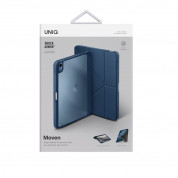 Uniq Moven Case - удароустойчив хибриден кейс с поставка и отделение за Apple Pencil за iPad 10 (2022) (син-прозрачен) 4