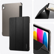 Spigen Liquid Air Folio Case - силиконов (TPU) кейс с висока степен на защита и поставка за iPad 10 (2022) (черен) 8