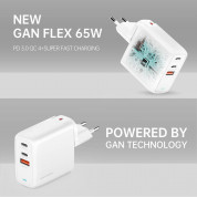 4Smarts GaN Charger Flex 65W - захранване за ел. мрежа за лаптопи, смартфони и таблети с 2xUSB-C и 1xUSB-A изходи с технология за бързо зареждане (бял) 8