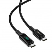 Acefast C6-03 LED Display USB-C to USB-C Cable 100W - здрав кабел с LED дисплей и въжена оплетка с бързо зареждане за устройства с USB-C порт (200 см) (черен) 1