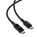 Acefast C6-03 LED Display USB-C to USB-C Cable 100W - здрав кабел с LED дисплей и въжена оплетка с бързо зареждане за устройства с USB-C порт (200 см) (черен) 2