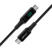 Acefast C6-03 LED Display USB-C to USB-C Cable 100W - здрав кабел с LED дисплей и въжена оплетка с бързо зареждане за устройства с USB-C порт (200 см) (черен) 3