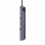 Baseus USB-C 8K Metal Gleam Series 12-in-1 Hub (WKWG020213) - мултифункционален хъб за свързване на допълнителна периферия за устройства с USB-C (тъмносив) 18