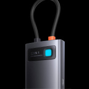 Baseus USB-C 8K Metal Gleam Series 12-in-1 Hub (WKWG020213) - мултифункционален хъб за свързване на допълнителна периферия за устройства с USB-C (тъмносив) 16