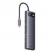 Baseus USB-C 8K Metal Gleam Series 12-in-1 Hub (WKWG020213) - мултифункционален хъб за свързване на допълнителна периферия за устройства с USB-C (тъмносив) 2