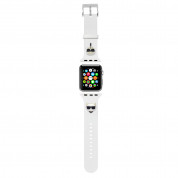 Karl Lagerfeld Karl and Choupette Silicone Watch Strap - силиконова каишка за Apple Watch 42мм, 44мм, 45мм, Ultra 49мм (бял) 1