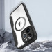 Dux Ducis Skin X Pro Magnetic Wallet Case - удароустойчив хибриден кожен кейс с отделение за карти и MagSafe за iPhone 14 Pro Max (черен-прозрачен) 11