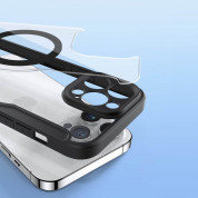 Dux Ducis Skin X Pro Magnetic Wallet Case - удароустойчив хибриден кожен кейс с отделение за карти и MagSafe за iPhone 14 Pro Max (черен-прозрачен) 9