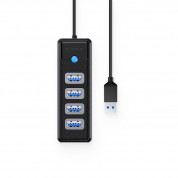 Orico USB 3.0 4-Port Hub (PW4U-U3-015-BK-EP) - 4 портов USB-A 3.0 хъб за MacBook и преносими компютри (15см) (черен) 1