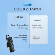 Orico USB-A 3.0 4-Port Hub (PW4U-U3-015-BK-EP) - 4-портов USB-A 3.0 хъб за MacBook, преносими и настолни компютри (15 см) (черен) 3