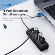 Orico USB 3.0 4-Port Hub (PW4U-U3-015-BK-EP) - 4 портов USB-A 3.0 хъб за MacBook и преносими компютри (15см) (черен) 8