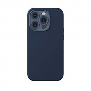 Baseus Liquid Silica MagSafe Gel Case Set (ARYC000703) - силиконов (TPU) калъф с MagSafe и стъклено защитно покритие за дисплея за iPhone 14 Pro Max (син)