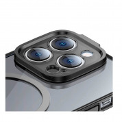 Baseus Glitter MagSafe Hybrid Protection Set - хибриден удароустойчив кейс с MagSafe и стъклено защитно покритие за дисплея на iPhone 14 Pro (черен-прозрачен) 4