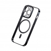 Baseus Glitter MagSafe Hybrid Protection Set - хибриден удароустойчив кейс с MagSafe и стъклено защитно покритие за дисплея на iPhone 14 Pro (черен-прозрачен) 2