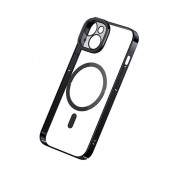 Baseus Glitter MagSafe Hybrid Protection Set - хибриден удароустойчив кейс с MagSafe и стъклено защитно покритие за дисплея на iPhone 14 (черен-прозрачен) 1