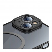 Baseus Glitter MagSafe Hybrid Protection Set - хибриден удароустойчив кейс с MagSafe и стъклено защитно покритие за дисплея на iPhone 14 (черен-прозрачен) 4