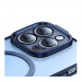 Baseus Glitter MagSafe Hybrid Protection Set - хибриден удароустойчив кейс с MagSafe и стъклено защитно покритие за дисплея на iPhone 14 Pro (син-прозрачен) 5