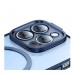 Baseus Glitter MagSafe Hybrid Protection Set - хибриден удароустойчив кейс с MagSafe и стъклено защитно покритие за дисплея на iPhone 14 Pro Max (син-прозрачен) 5