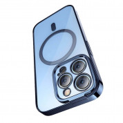 Baseus Glitter MagSafe Hybrid Protection Set - хибриден удароустойчив кейс с MagSafe и стъклено защитно покритие за дисплея на iPhone 14 Pro Max (син-прозрачен) 1