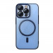 Baseus Glitter MagSafe Hybrid Protection Set - хибриден удароустойчив кейс с MagSafe и стъклено защитно покритие за дисплея на iPhone 14 Pro Max (син-прозрачен) 1