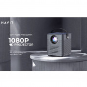 Havit PJ205 Pro Portable LED Projector - Full HD мултимедиен LCD проектор с HDMI, USB-А и 3.5 мм аудио входове и дистанционно (тъмносив) 4
