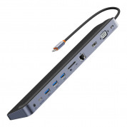 Baseus Elite Joy Series 11-in-1 USB-C Notebook Hub v2 (WKSX030013) - мултифункционален хъб за свързване на допълнителна периферия за Macbook и USB-C устройства (сив)