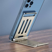 Dudao F14 Foldable Smartphone Stand - сгъваема алуминиева поставка за мобилни телефони до 7 инча (тъмносив) 6