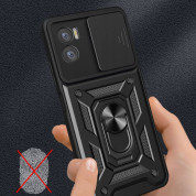 Tech-Protect CamShield Pro Hard Case - хибриден удароустойчив кейс с пръстен против изпускане за Motorola Moto E22, Moto E22i (черен) 5