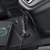 Baseus Cigarette Lighter Expansion Car Charger 2xUSB-A 120W (CCBT-D0G) - зарядно за кола с 2xUSB-A изходи с технология за бързо зареждане и допълнителен извод за запалка (тъмносив) 5