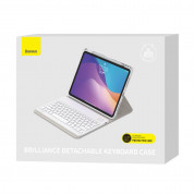 Baseus Brilliance Keyboard Case (ARJK000102) - кожен калъф и безжична блутут клавиатура за iPad Pro 12.9 M2 (2022), iPad Pro 12.9 M1 (2021), iPad Pro 12.9 (2020), iPad Pro 12.9 (2018) (бял) 18