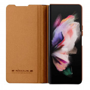 Nillkin Qin Leather Pro Case - кожен калъф за Samsung Galaxy Z Fold 4 (кафяв) 4