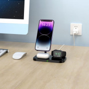 Tech-Protect 3-in-1 Magnetic MagSafe Wireless Charger A22 - тройна поставка (пад) за безжично зареждане за iPhone с Magsafe, Apple Watch и AirPods Pro (бял) 5