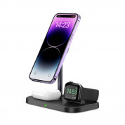 Tech-Protect 3-in-1 Magnetic MagSafe Wireless Charger A22 - тройна поставка (пад) за безжично зареждане за iPhone с Magsafe, Apple Watch и AirPods Pro (черен) 1