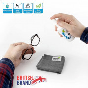 Ecomoist Natural Lens Cleaner Kit with Fine Microfiber Towel 100ml - антибактериален спрей и микрофибърна кърпичка за почистване на очила, лещи за фотоапарати и други 5