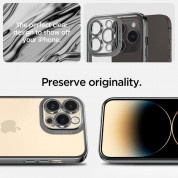Spigen Optik Crystal Case - тънък силиконов (TPU) калъф за iPhone 14 Pro (сив-прозрачен) 8