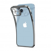 Spigen Optik Crystal Case - тънък силиконов (TPU) калъф за iPhone 14 (сив-прозрачен) 4