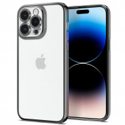 Spigen Optik Crystal Case - тънък силиконов (TPU) калъф за iPhone 14 Pro Max (сив-прозрачен)