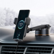 Baseus Wisdom Alignment Dashboard Car Mount 15W Wireless Charger (CGZX000101) - поставка за таблото на кола с безжично зареждане за Qi съвместими смартфони с дисплей от 4.7 до 6.5 инча (черен) 9