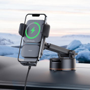 Baseus Wisdom Alignment Dashboard Car Mount 15W Wireless Charger (CGZX000101) - поставка за таблото на кола с безжично зареждане за Qi съвместими смартфони с дисплей от 4.7 до 6.5 инча (черен) 8