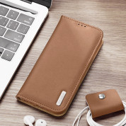 Dux Ducis Hivo Genuine Leather Flip Wallet Case - кожен калъф от естествена кожа с поставка и отделение за кр. карти за Samsung Galaxy S23 Ultra (кафяв) 5