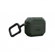 Urban Armor Gear Scout Case - удароустойчив силиконов (TPU) кейс с карабинер за Apple AirPods 3 (зелен) 4