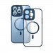 Baseus Frame MagSafe Hybrid Protection Set - хибриден удароустойчив кейс с MagSafe и стъклено защитно покритие за дисплея на iPhone 14 Pro (син-прозрачен) 2