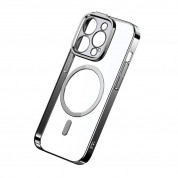 Baseus Glitter MagSafe Hybrid Protection Set - хибриден удароустойчив кейс с MagSafe и стъклено защитно покритие за дисплея на iPhone 14 Pro Max (сребрист-прозрачен) 2