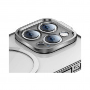 Baseus Glitter MagSafe Hybrid Protection Set - хибриден удароустойчив кейс с MagSafe и стъклено защитно покритие за дисплея на iPhone 14 Pro Max (сребрист-прозрачен) 3
