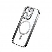 Baseus Glitter MagSafe Hybrid Protection Set - хибриден удароустойчив кейс с MagSafe и стъклено защитно покритие за дисплея на iPhone 14 Pro (сребрист-прозрачен) 2